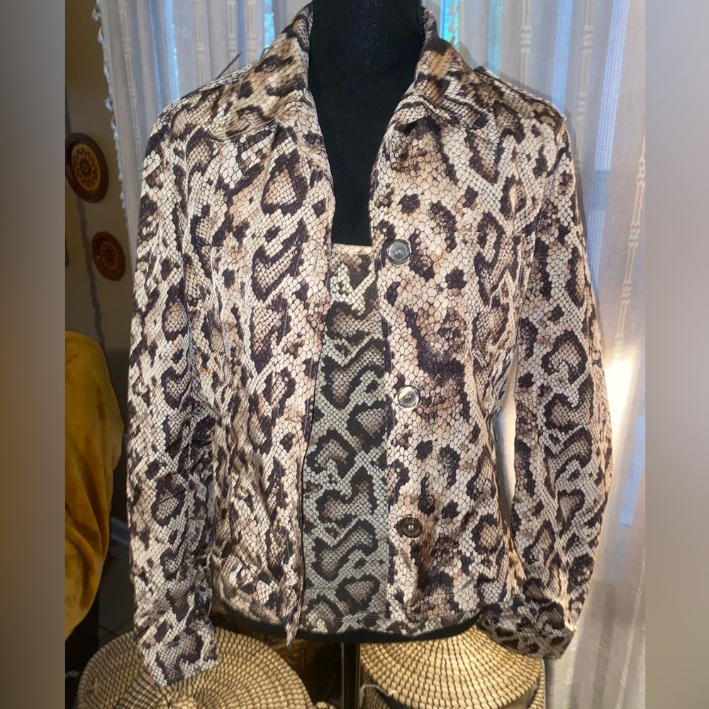 Dolce & Gabbana Women's Snakeskin Print Jacket and Tank Top